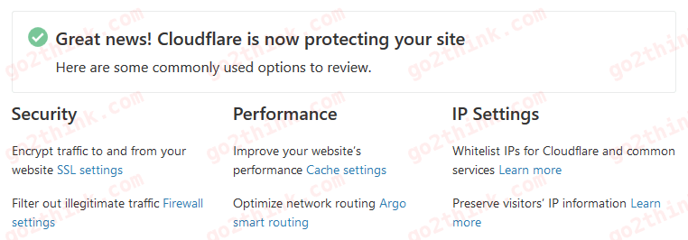 使用 Cloudflare CDN 加速和保护自己的网站 添加站点完成